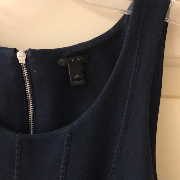 J crew size 6p navy fit flare sleeveless scuba dress - Picture 3 of 4